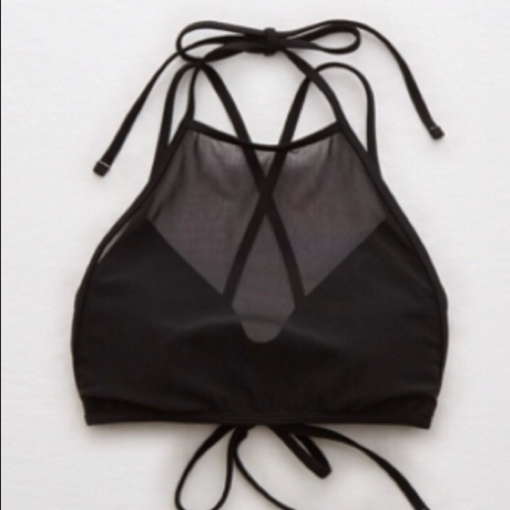 Black Aerie high neck bikini top